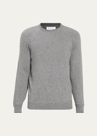 Brunello Cucinelli Mens Cashmere Raglan Crewneck Sweater