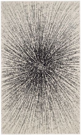 Safavieh Alfombra transicional de polipropileno blanco y negro, 122 x 183 cm