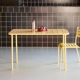 Sweeek Metal Garden Table For 4 People in Yellow