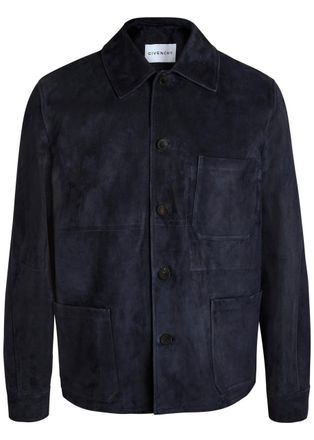 Givenchy Patch Pocket Suede Overshirt - Navy - 46 (IT46 / S)