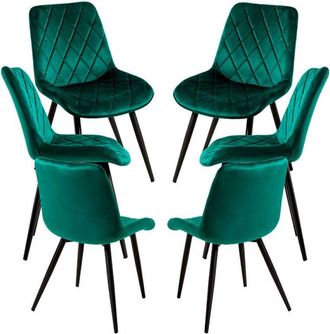 Regalos Miguel Packs Sillas Comedor - Pack 6 Sillas Min Terciopelo - Verde
