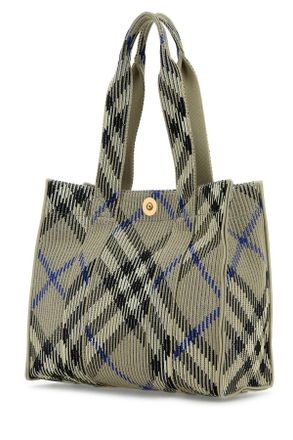 Burberry Womens Embroidered Canvas Shopping Bag Lichen Borse A Mano