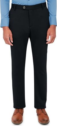 Brooklyn Brigade Slim Fit Straight Leg Performance Knit Dress Pants in Jet Black at Nordstrom, Size 29 X 30