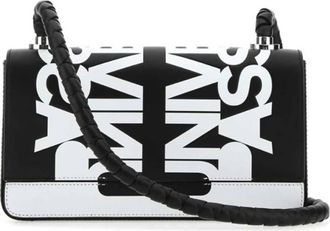 Burberry Slogan Print Leather Crossbody Bag