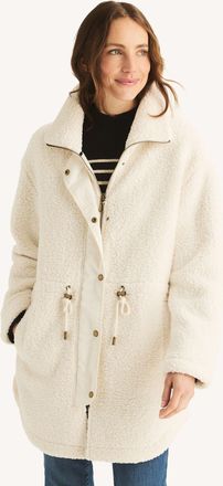 Nautica Womens Snap-Front Faux Shearling Jacket