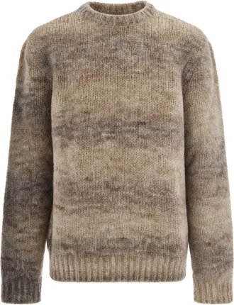 A.P.C. Beige Wool Alpaca-Blend Gradient Knit Sweater