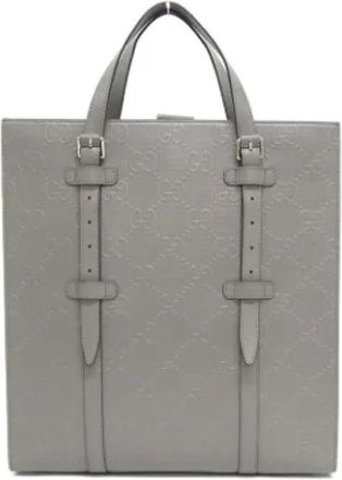 Gucci Pre-owned Tote Bags, female, Gray, Size: ONE SIZE Pre-owned Leather gucci-bags
