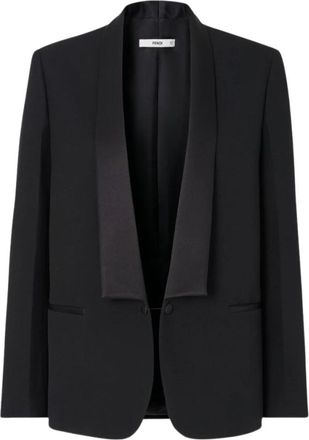Fendi Grain de Poudre Blazer - Dames - Blazers - Zwart - 2XS - Wol - Jassen