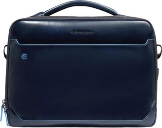 Piquadro Personaliseerbare Laptoptas 15.6 - Heren - Laptoptassen - Blauw - ONE Size - Leer - Tassen