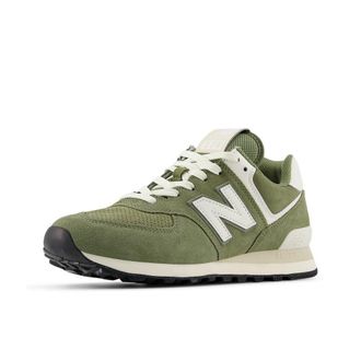 New Balance Unisex-Adult 574 V2 Sneaker, Dark Olivine/Sea Salt, 14.5 Wide Women/13 Men
