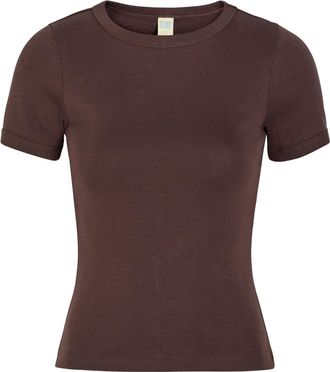 Flore Flore Flore Flore Car Cotton T-shirt - Dark Brown - S (UK8-10 / S)