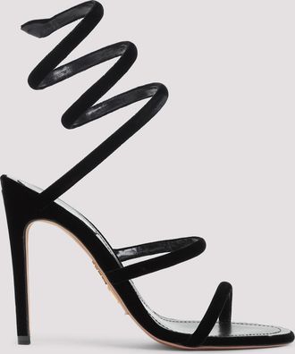 Rene Caovilla Velvet Snake Sandals