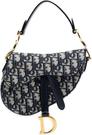 Dior Pre-owned The Saddle - Dames - Vintage Schoudertas - Blauw - ONE Size - Leer - Vintage