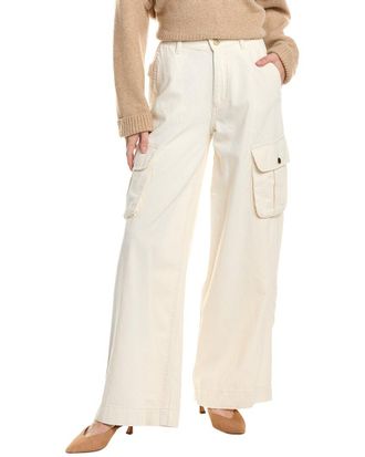 DL1961 Dl1961 Zoie Linen-Blend Flax Cargo Relaxed Vintage Wide Leg Jean