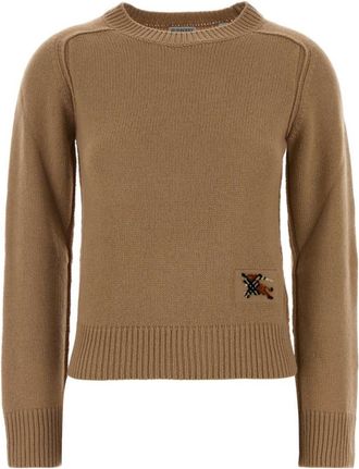 Burberry Beige Logo Crew Neck Sweater