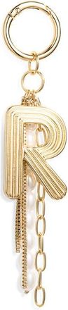 Chelsea28 Initial Faux Pearl Bag Charm in R- White- Gold at Nordstrom