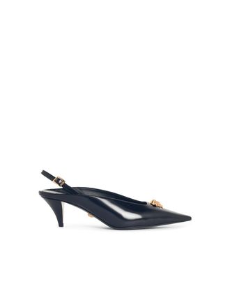 Versace La Medusa schwarze Lear-Slingbacks