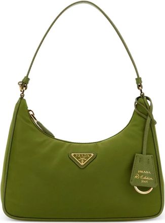 Prada Borsa a tracolla con placca logo - Verde