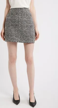 Theory High Waist Tweed Miniskirt in Black Multi at Nordstrom, Size 12
