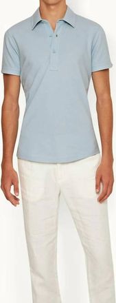 Orlebar Brown Sebastian Tailored Cotton Polo Shirt In Ice Blue
