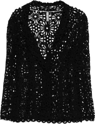 Norma Kamali Giacca monopetto a fiori - Nero