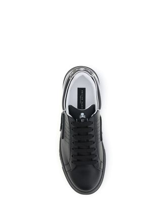 Philipp Plein Mens Low Top Hexagon Sneakers Black Black-Black Trainers Black/black