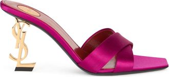 Saint Laurent Heeled Mules, female, Pink, Size: 8 1/2 US Mules Opyum