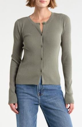 Splendid Jette Long Sleeve Cardigan in Olive Green at Nordstrom Rack, Size X-Small