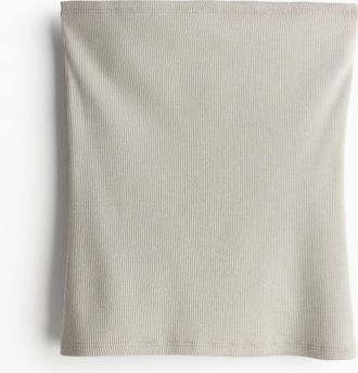H&M Geripptes Tubetop - Brown
