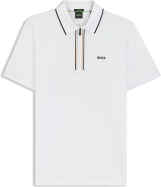 BOSS Stretch-cotton slim-fit polo shirt with moisture-wicking performance