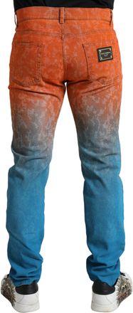 Dolce & Gabbana Mens Multicolor Ombre Cotton Slim Fit Denim Jeans Elastane Clothing