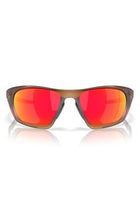 Oakley Lateralis 60mm Rectangle Sunglasses in Matte Dark Amber /Prizm Ruby at Nordstrom