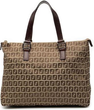 Fendi Pre-owned Tote Bags, female, Brown, Size: ONE SIZE Pre-owned Patterned Fabric Tote