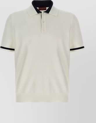Gucci intarsia design polo shirt with contrast trim