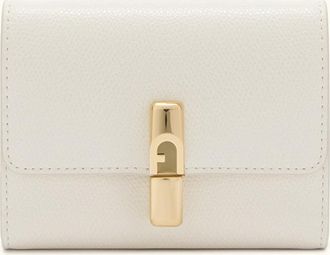 Furla Iride Portafoglio Compatto S Panna Bianco Pelle Stampata Donna