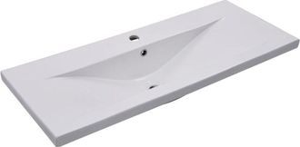 vidaXL Lavabo da Incasso 101x39,5x18,5 cm in Ceramica Bianco vidaXL 490296
