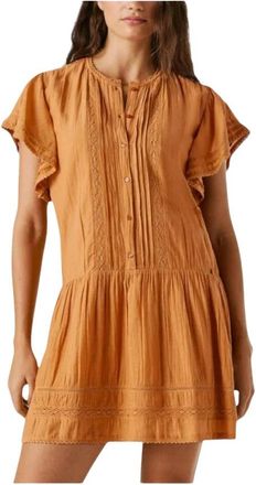 Pepe Jeans London Overhemdjurk - Dames - Shirt Kleedjes - Oranje - S - Kleedjes