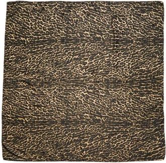Saint Laurent Leopard Print Silk & Cashmere Square Scarf in Beige/Black at Nordstrom