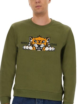 Kenzo Slim Fit Cotton Sweatshirt - Green