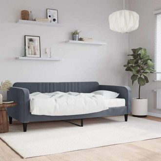 vidaXL Vidaxl - Sof&aacute; Cama Con Colch&oacute;n Terciopelo Gris Oscuro 90x190 Cm