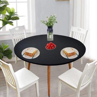 No Brand Mantel Redondo El&aacute;stico: Se Adapta A La Superficie De La Mesa, Es Impermeable Y Lavable Ideal Para Acampar, Comer Y Para Uso En Interiores Y Exteriore