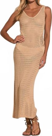 Elan Maxi Tank Crochet Cover-Up In Natural