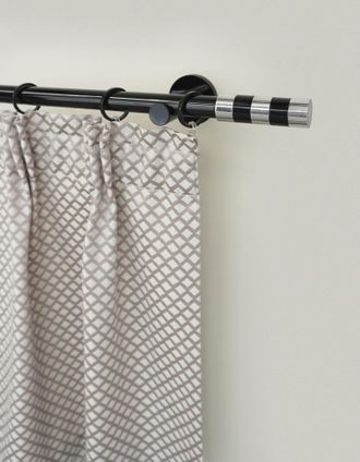 Garesa Gardinenstange »BLACK« Ø 20 mm 1 läufig-läufig Wunschmasslänge Vorhanggarnitur, verlängerbar, Endknopf abgeschrägt 2-farbig