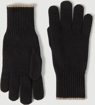 Brunello Cucinelli Cashmere knit gloves in Black at Nordstrom, Size X-Large