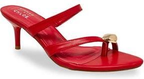 Chase + Chloe by Intouch Footwear Post Toe Kitten Heel Mule Sandal in Red at Nordstrom Rack, Size 6.5