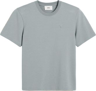 Ami logo-debossed organic-cotton T-shirt - unisex - Organic Cotton - L - Blue