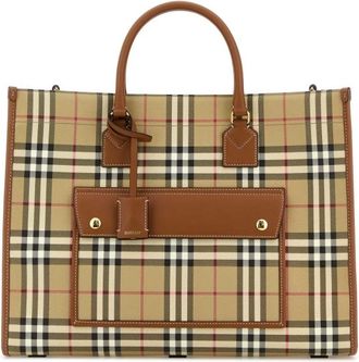Burberry Printed Canvas Medium Freya Shopping Bag