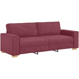 vidaXL Sof&aacute; De 3 Plazas De Tela Color Rojo Vino, 180 Cm Vidaxl