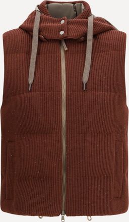 Brunello Cucinelli Gilet imbottito con Cappuccio Woman 44