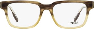 Ermenegildo Zegna EZ5260 Retro Rectangular Acetate Eyeglasses - Brown